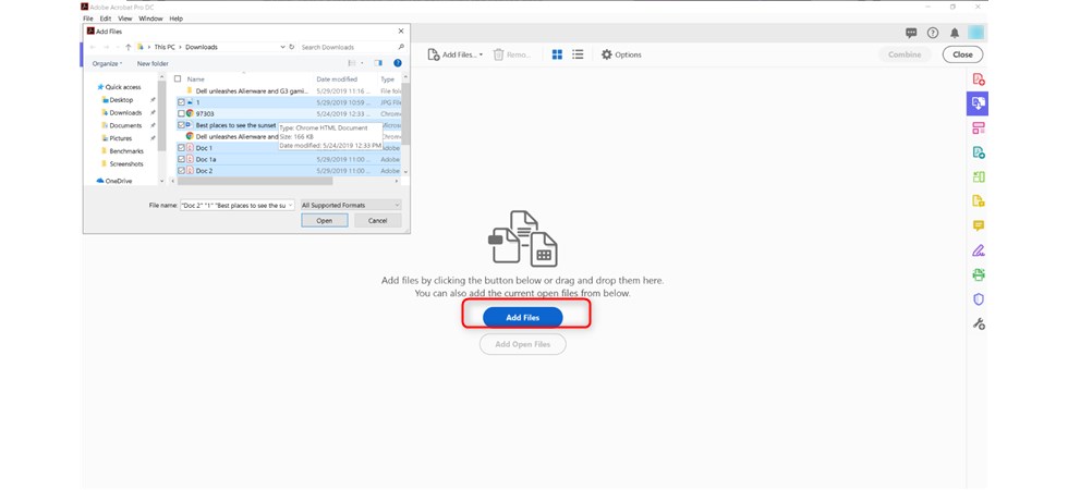 Upload the PDF to Adobe Acrobat DC
