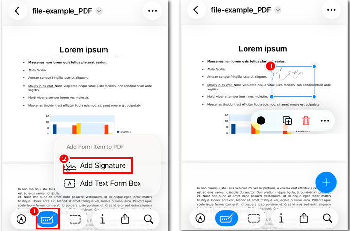 Add Signature to PDF iPhone