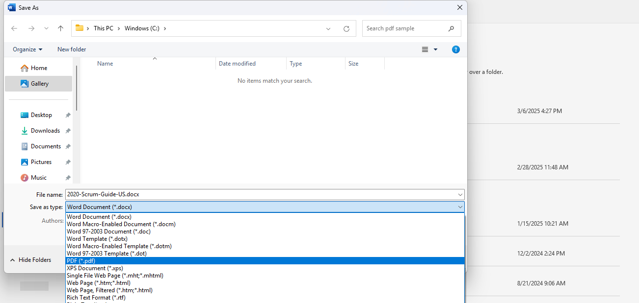 Save Word as PDF