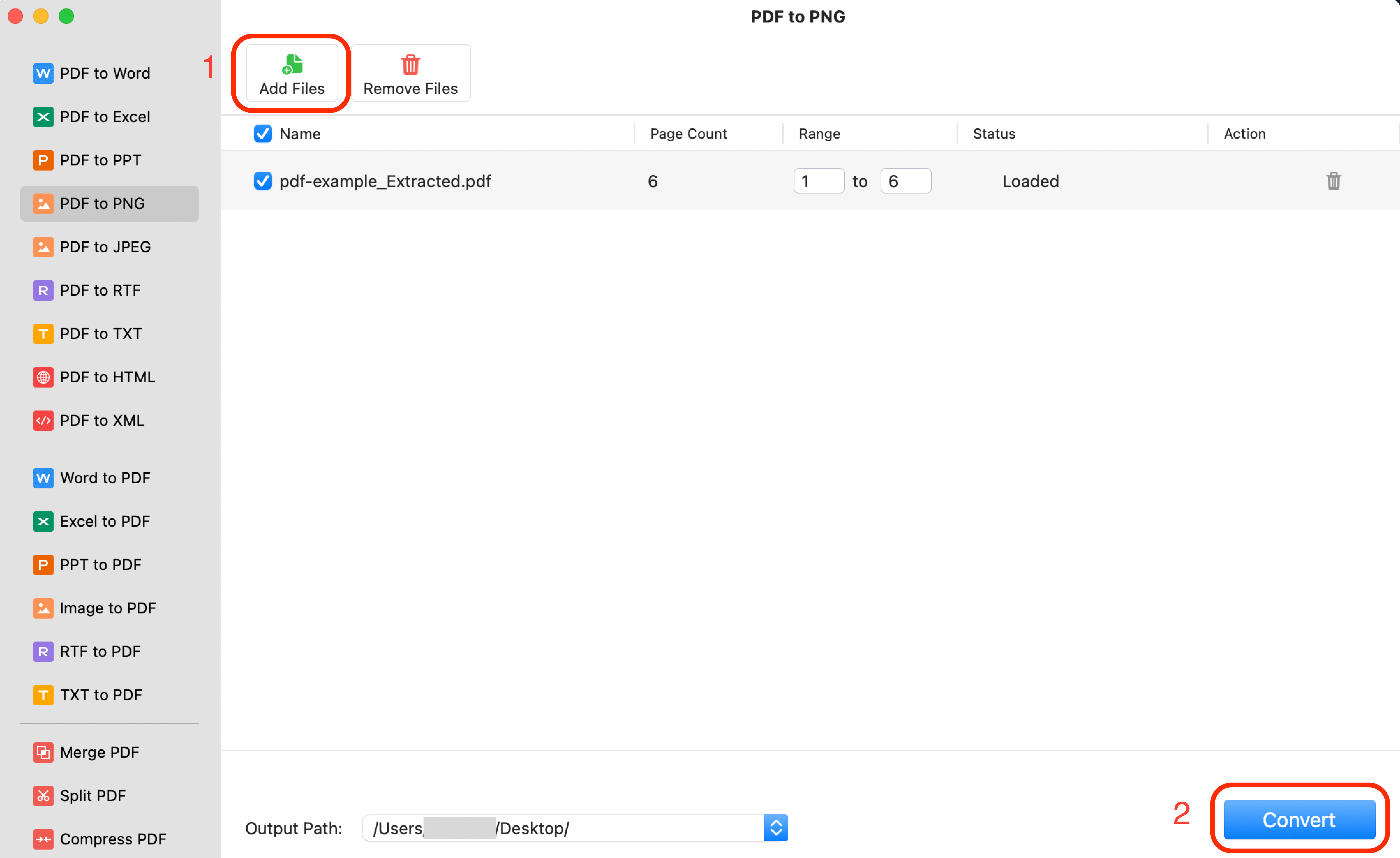 Convert PDF to PNG